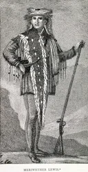 Porträt von Meriwether Lewis (1774-1809), graviert von Stuckland, veröffentlicht im Analectic Magazine, 1815